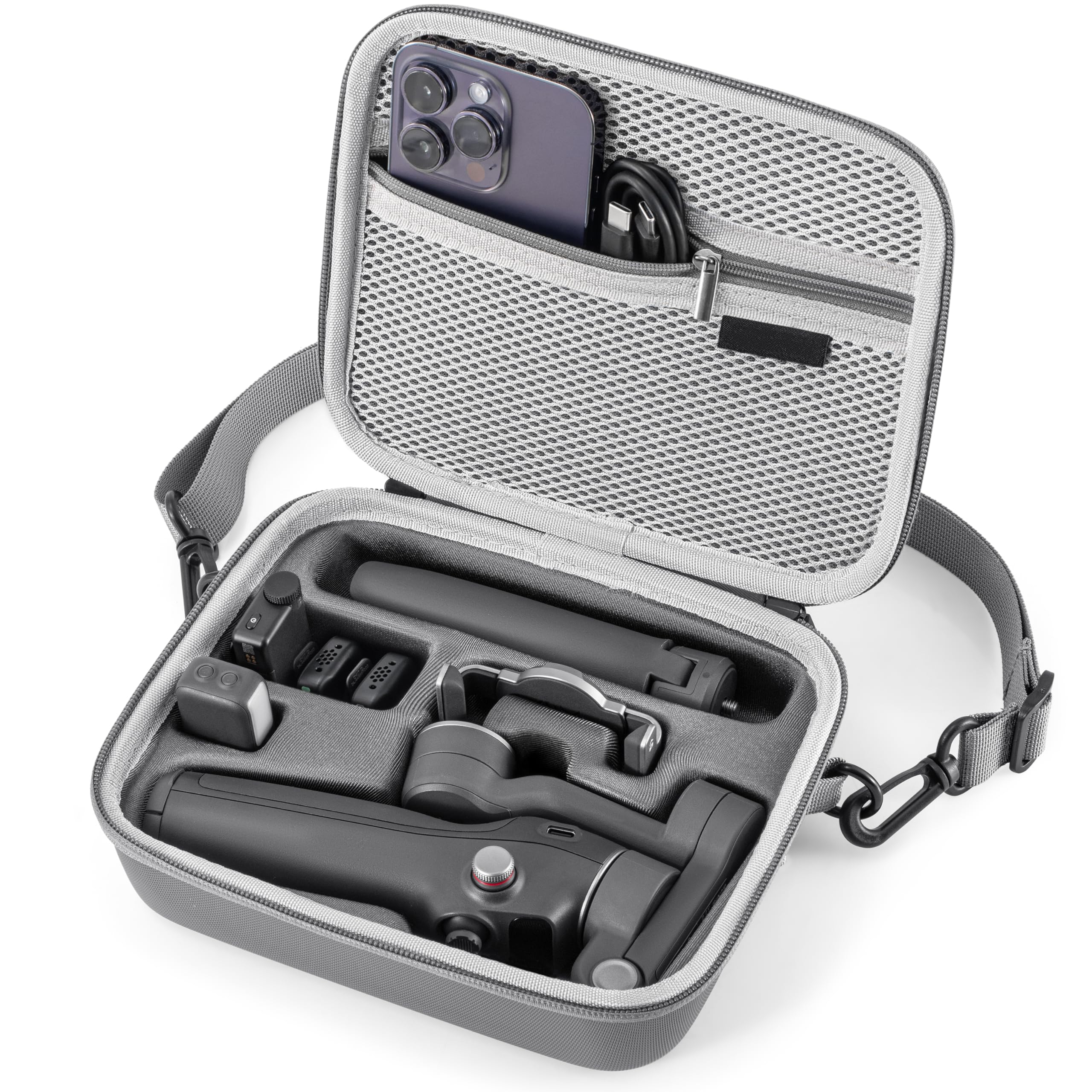 Osmo Mobile 8/7P Case, Portable PU Shoulder Bag for DJI OM 7/7P/8 | Travel Carry
