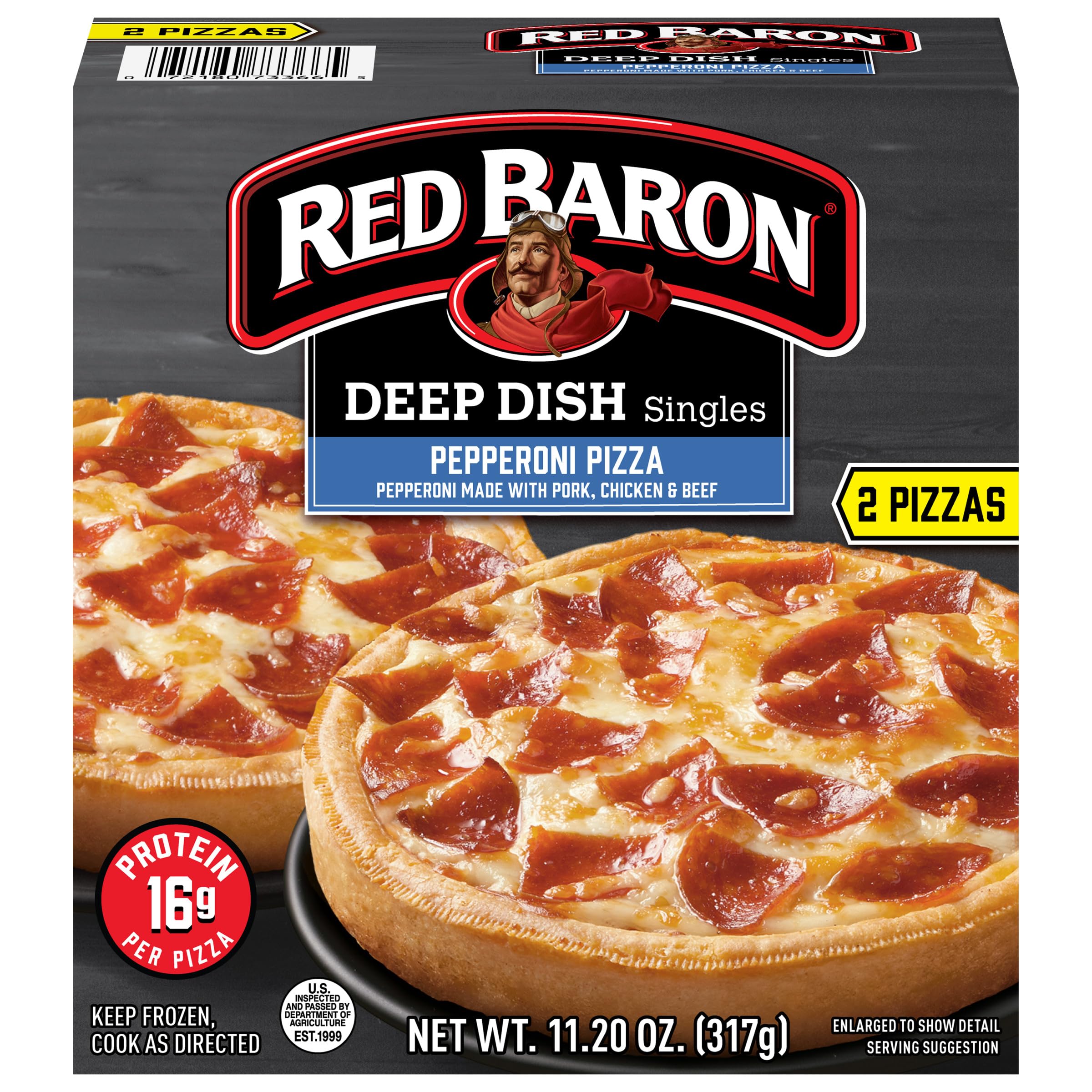 Red Baron Deep Dish Singles Pepperoni Pizza, 11.2 oz (frozen)