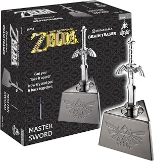 Legend of Zelda Master Sword Hanayama Metal Brain Teaser, Level 6 Ages 12+ | Legend of Zelda Master Sword Hanayama Metal Brain Teaser Puzzle, Mensa Rated Level 6, Cast Metal Puzzle, Ages 12+