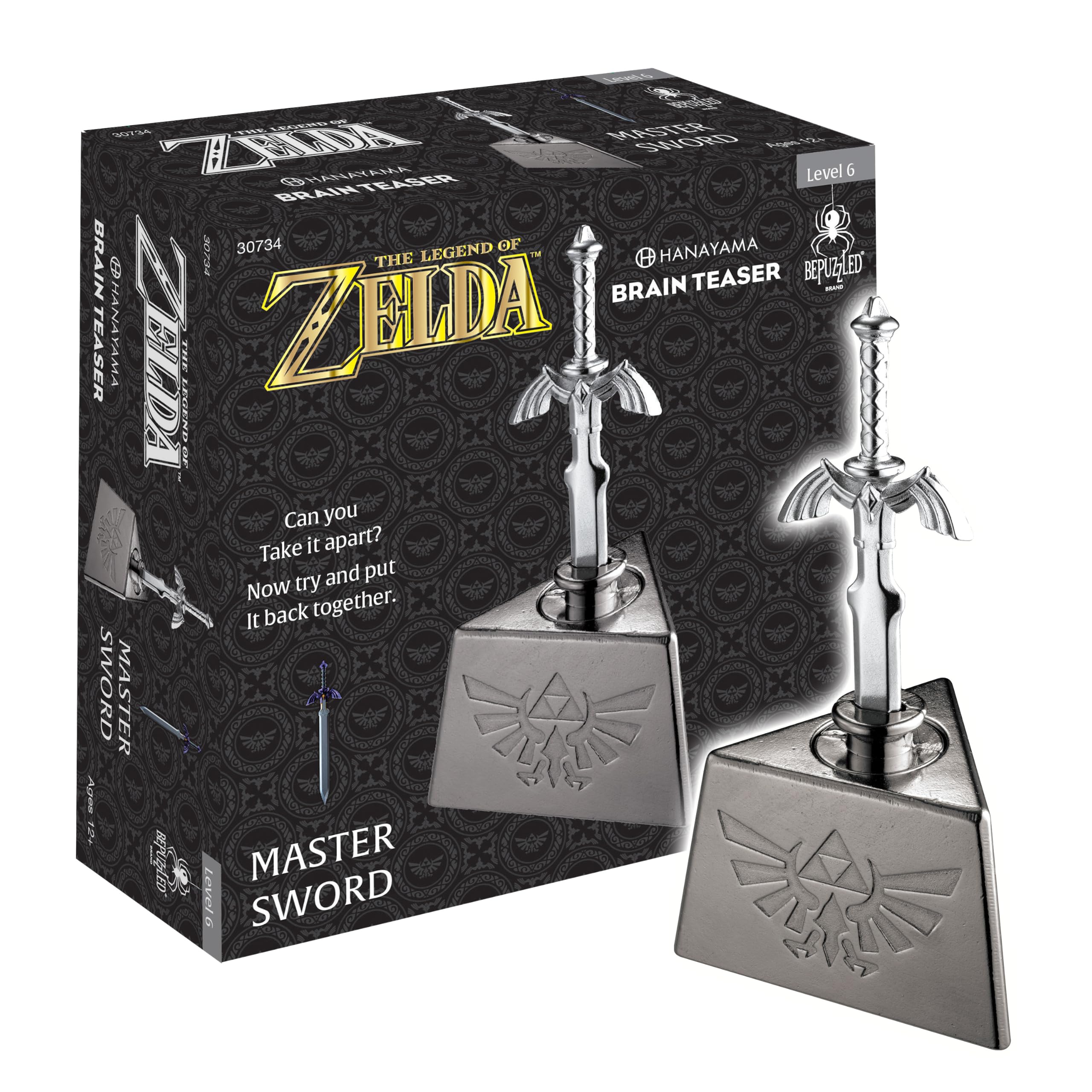 Legend of Zelda Master Sword Hanayama Metal Brain Teaser, Level 6 Ages 12+ | Leg