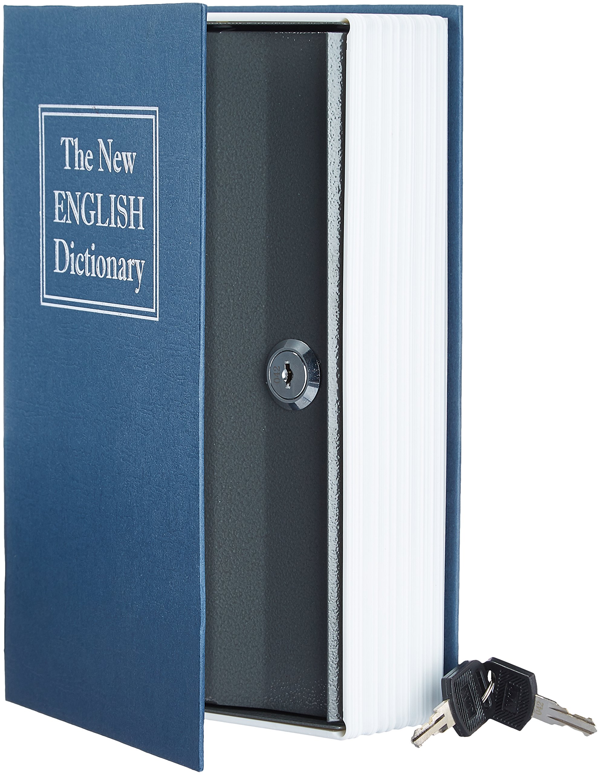 Amazon Basics Portable Diversion Book Safe, Secret Hidden Lock Box with Key Lock