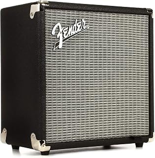 Fender Rumble 15 V3 Bass Guitar Amplifier, 15W Amp, Combo Amp, 2Yr Warranty | 15-Watt Combo Amp with 8" Speaker, 3-Band EQ, Aux Input & Headphone Output, Black/Silver, with 2-Year Warranty