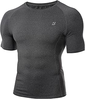 Roadbox Men's Compression Shirt Short Sleeve Workout Base Layer Undershirts