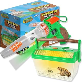 Nature Bound Bug Catcher Vacuum Kit for Kids, LED Light & Magnifier Habitat | Eco-Friendly Outdoor Kids Toy, Vacuum & Cage included. Carabiner clip for hikes. Hands-on STEM Science Kit for ages 3 to 13
