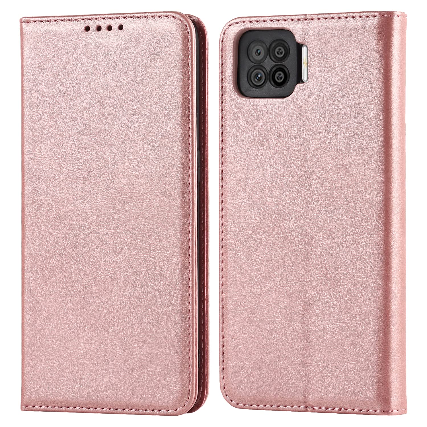 【Hamany】 対応 OPPO A73 ケース 手帳型 オッポa73 ケース カード収納 -ファッションローズゴールド