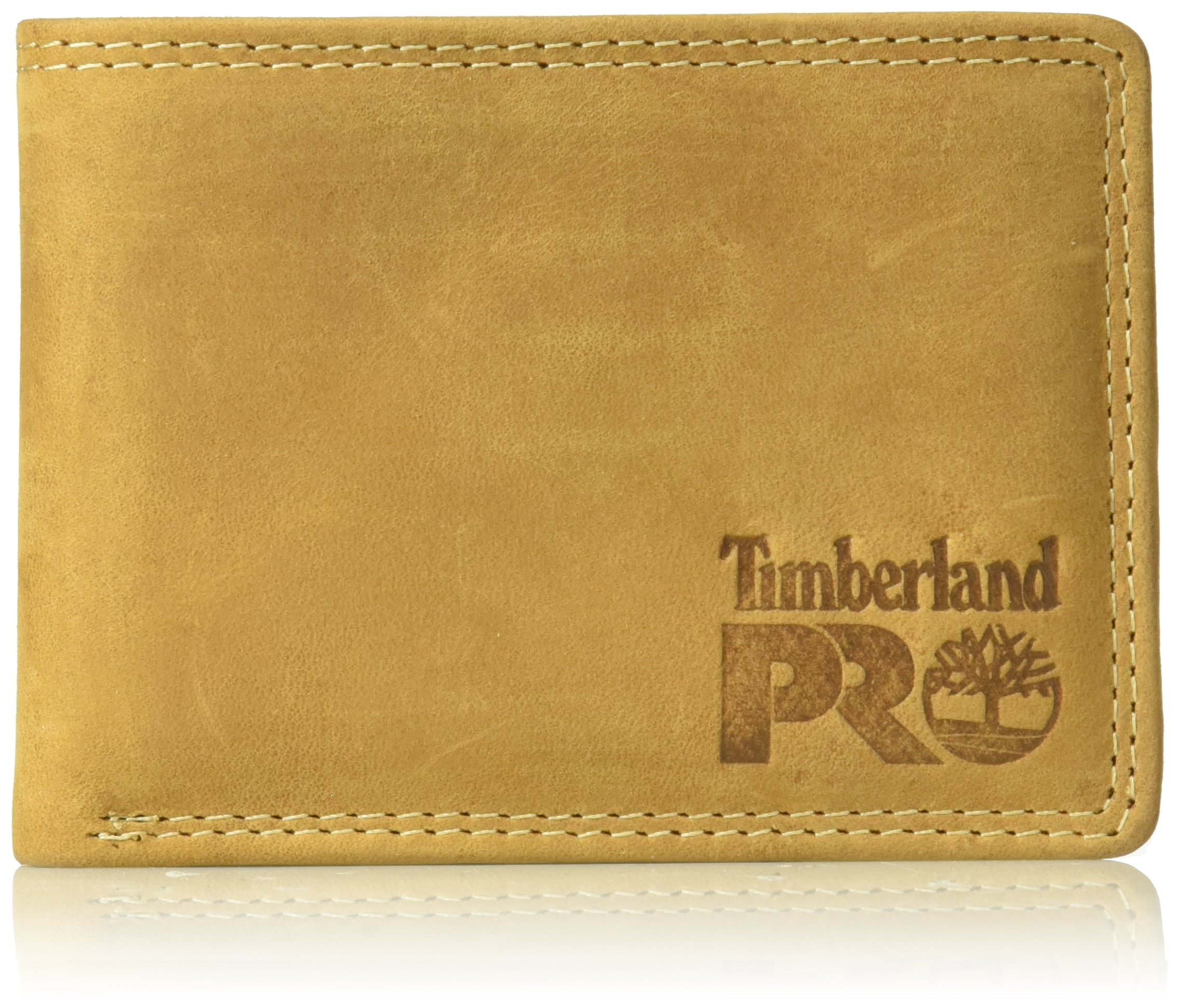Timberland PRO Mens Leather RFID Wallet with Removable Flip Pocket Card Carrier 