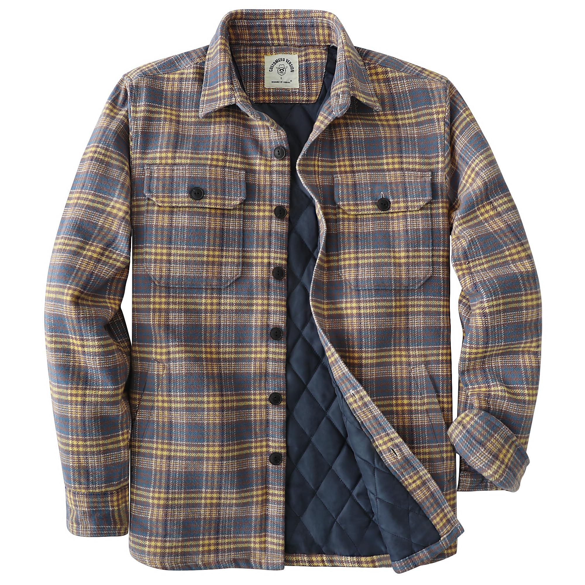 Dubinik® Mens Shacket Flannel Shirt For Men Lightweight Jacket Overshirt