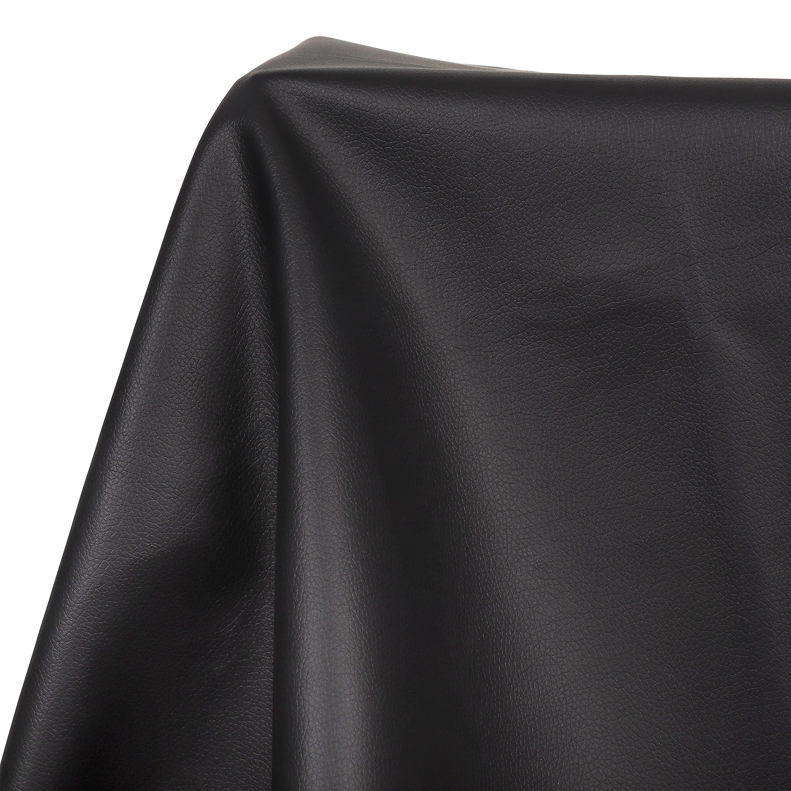 Meneng Black Marine Vinyl Fabric: 54"x36" Faux Leather for Boat Seats | Grain Vi