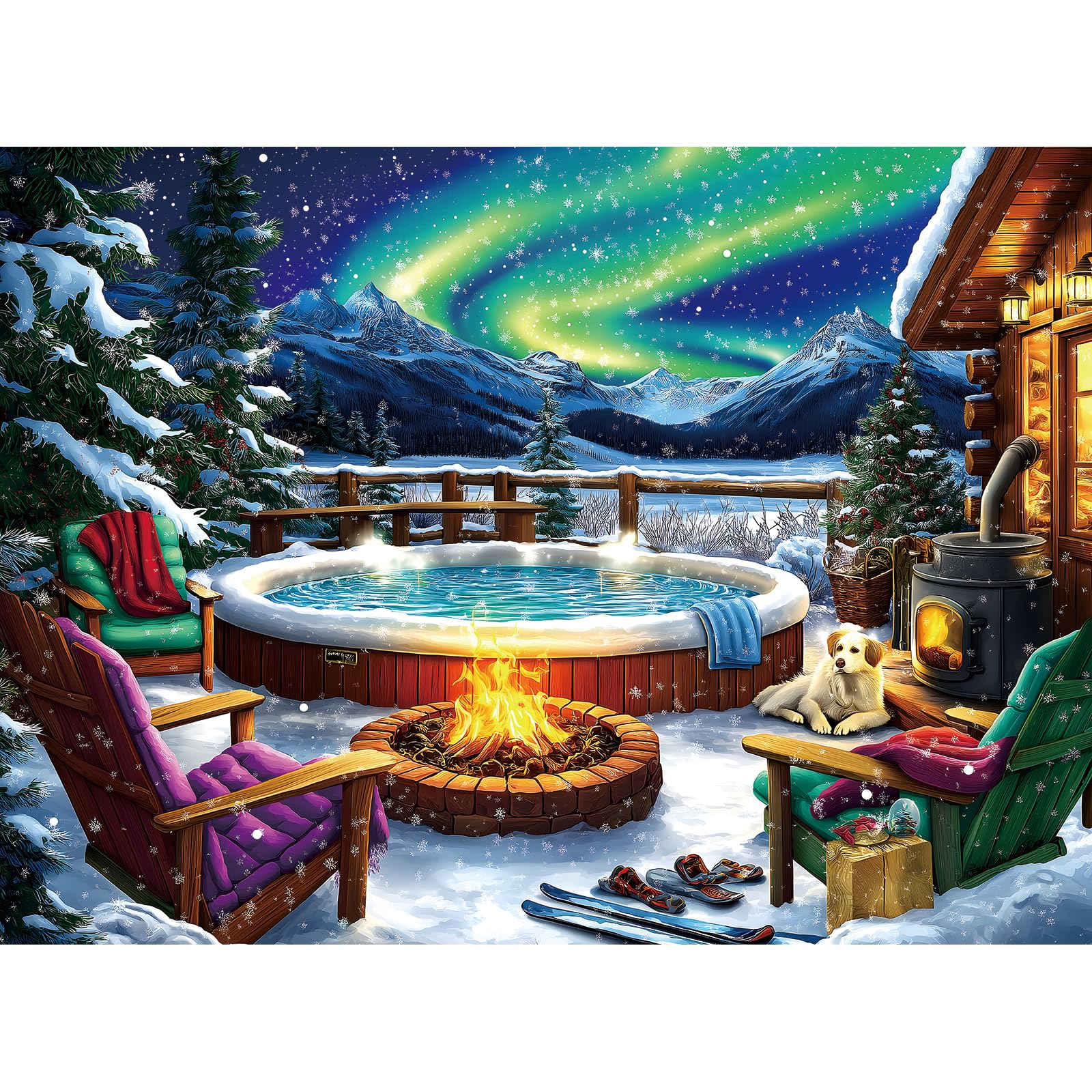 MINIWAN Puzzles for Adults 500 Pieces, Northern Lights Jigsaw Puzzles | Winter C