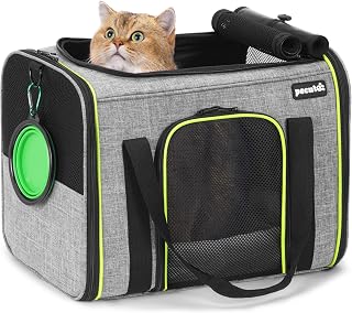 pecute® Cat Carrier Large with Removable Pet Nest up to 8kg, Foldable Cat Carrier Bag, Portable Dog Travel Bag, Breathable Mesh Fabric, Suitable for Car Travel, Bus, Subway,Picnic