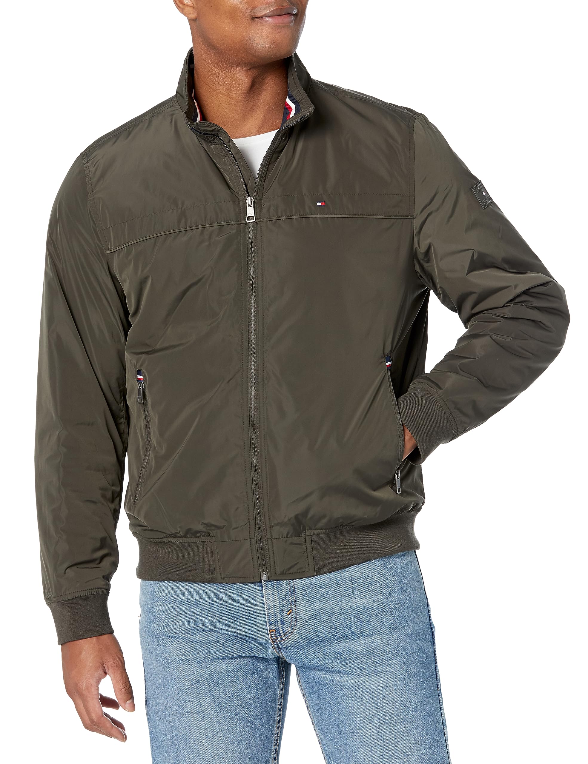 Tommy Hilfiger Men's Performance Faux Memory Bomber Jacket Transitional Jacket