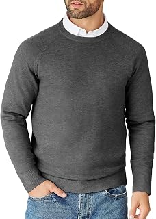 COOFANDY Men's Sweater Knitted Pullover Round Neck Slim Jumpers for Men Casual Pullover Work Long Sleeve Sweatshirt