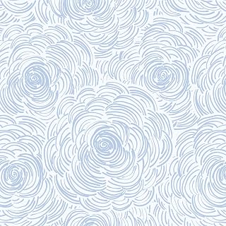 EeeComing Blue Peel and Stick Wallpaper Blue and White Floral Contact Paper Peel and Stick Floral Wallpaper Modern Self Adhesive Wall Paper Removable for Bedroom Cabinets Vinyl 17.3" X 78.7"