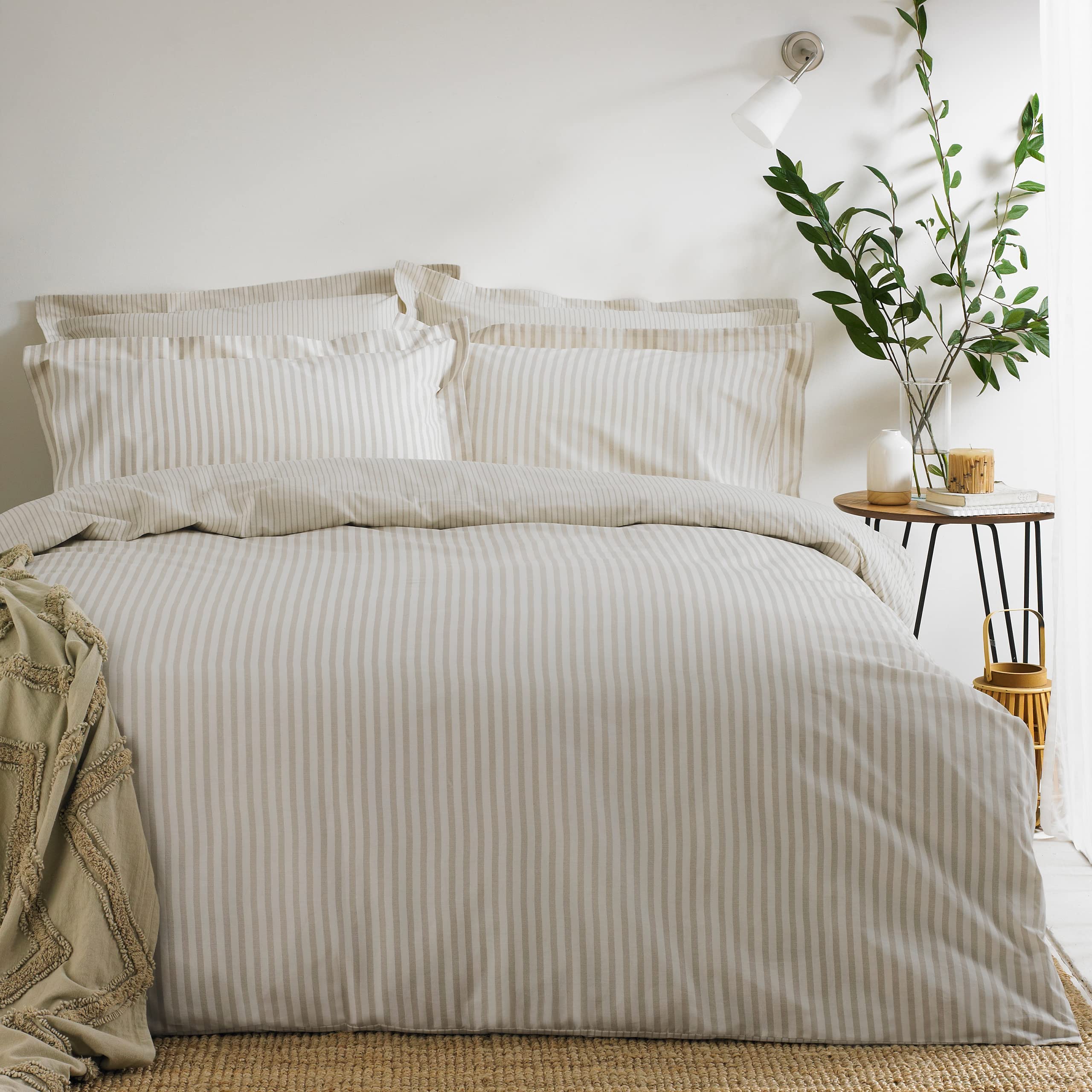 Yard Hebden Striped Duvet Cover Set (Natural-Super King)