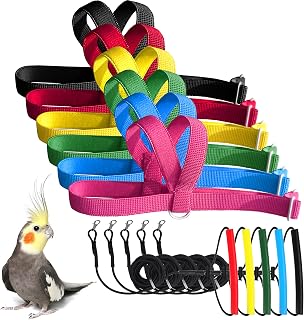 VANFAVORI Adjustable Bird Harness with 80 Inch Leash, Outdoor Flying Training Rope Kit for Bird Parrots S Size Weight 75-110 Grams, One Piece(Colors May Vary)