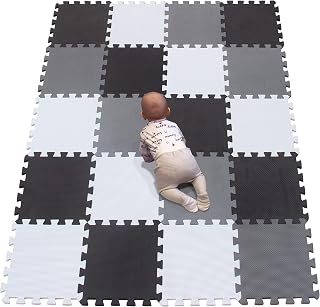 YIMINYUER® 20 Tiles (30cm×30cm×1cm Each Tile) Baby Soft Puzzle Play Mats, Kids Thick EVA Foam Floor, Toddlers & Children's Soft Interlocking Mat R01R04R12G301020