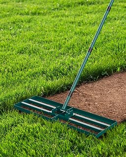 Lawn Leveling Rake, 30x10 Inch Lawn Leveler Tool | with 78'' Adjustable Steel Handle, Durable Landscape Rake for Backyard, Garden, Golf Course, Pasture