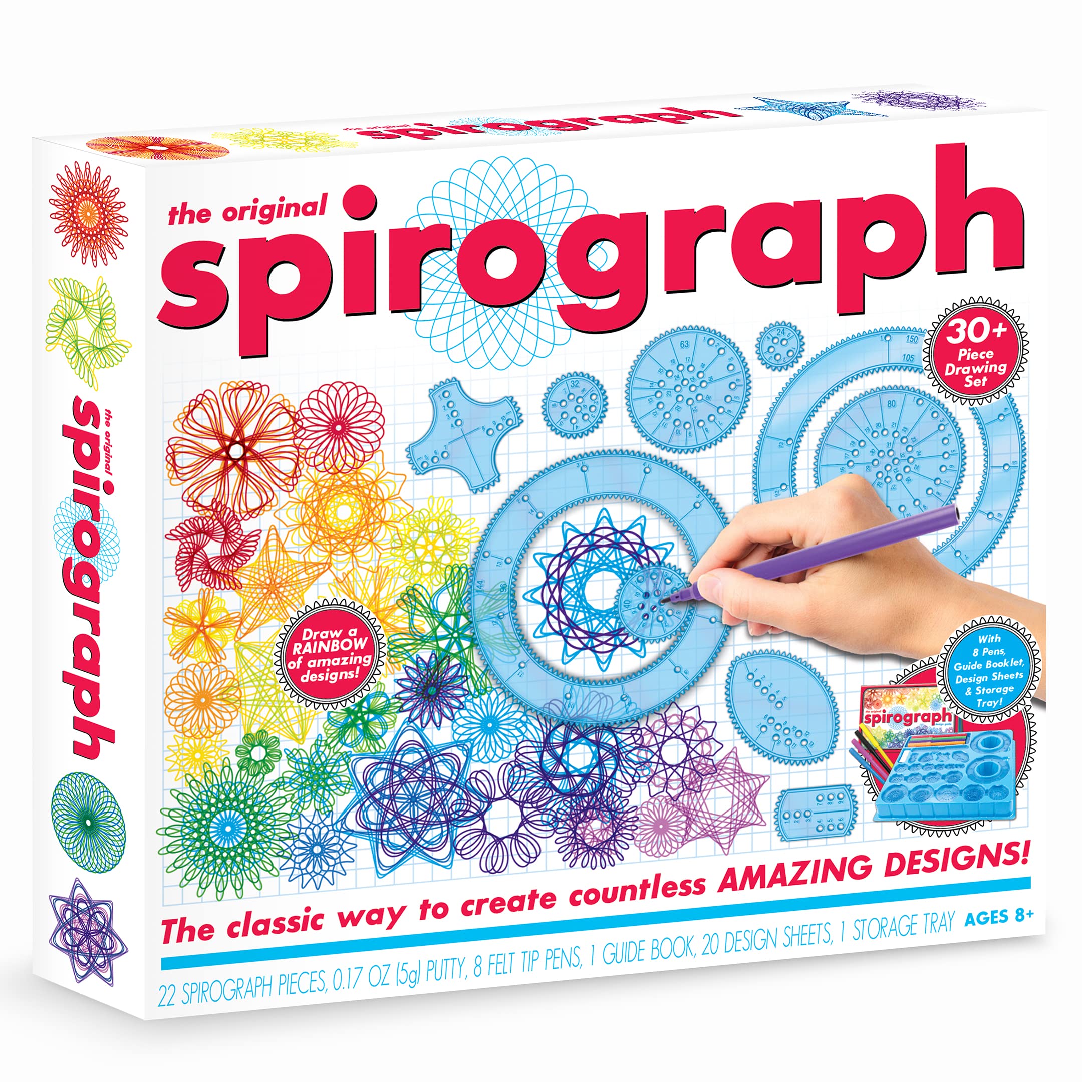 Spirograph Original Set with 22 Classic Spiro Parts, Pens, Paper and Putty | Cre