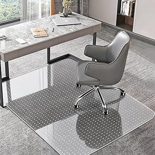 BesWin Office Chair Mat for Carpet, 30" x 48", Clear | Heavy Duty Computer Desk Chair Mat for Low Carpeted Floors, Sturdy Carpet Protector, Easy Glide and Flat Without Curling