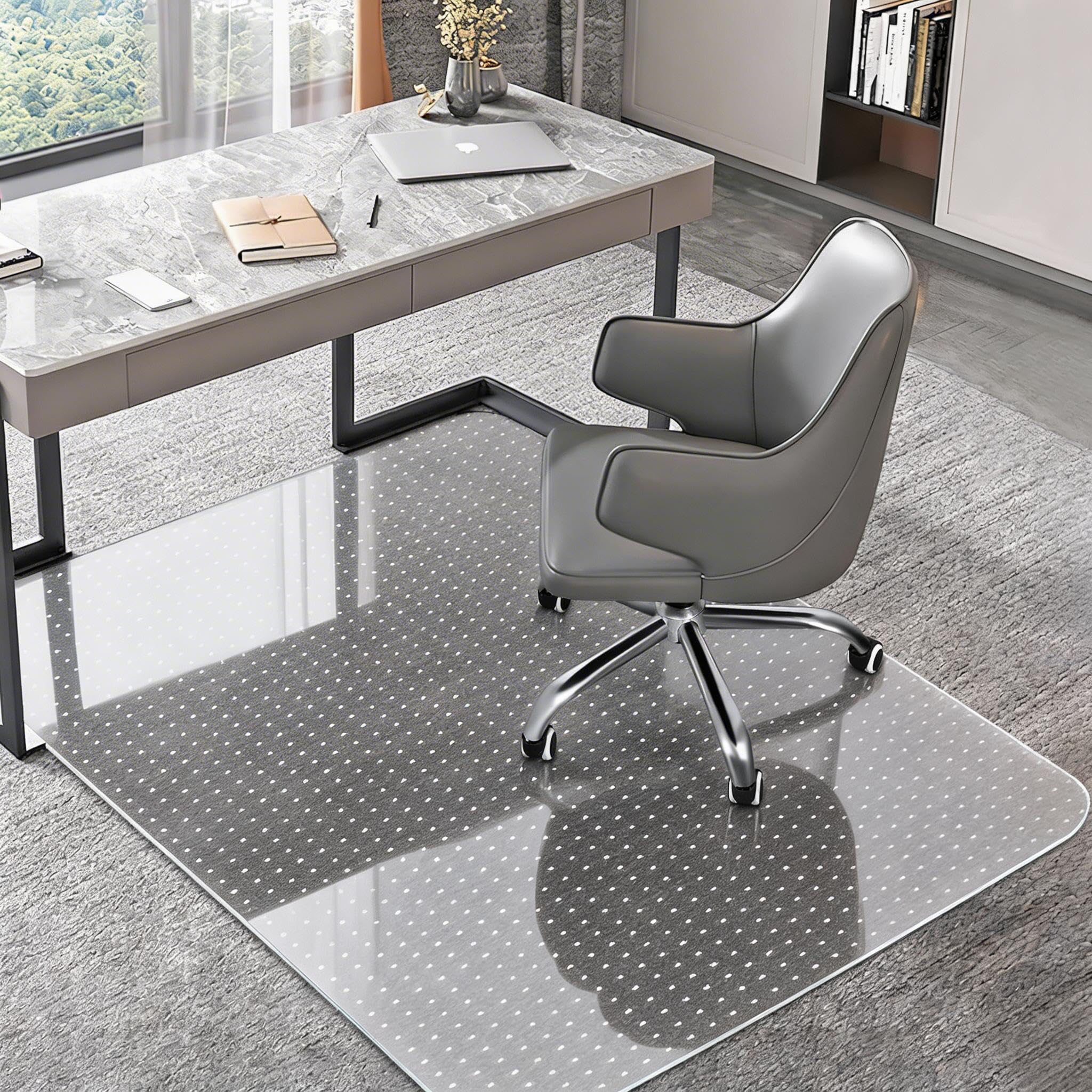 BesWin Office Chair Mat for Carpet, 30" x 48", Clear | Heavy Duty Computer Desk 