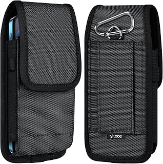 ykooe Nylon Cell Phone Case Compatible with iPhone 16/15/14/13/12/11 Pro Max and Plus, 17 Models Air, Samsung Galaxy S24/S23/S21 FE, Black-XL