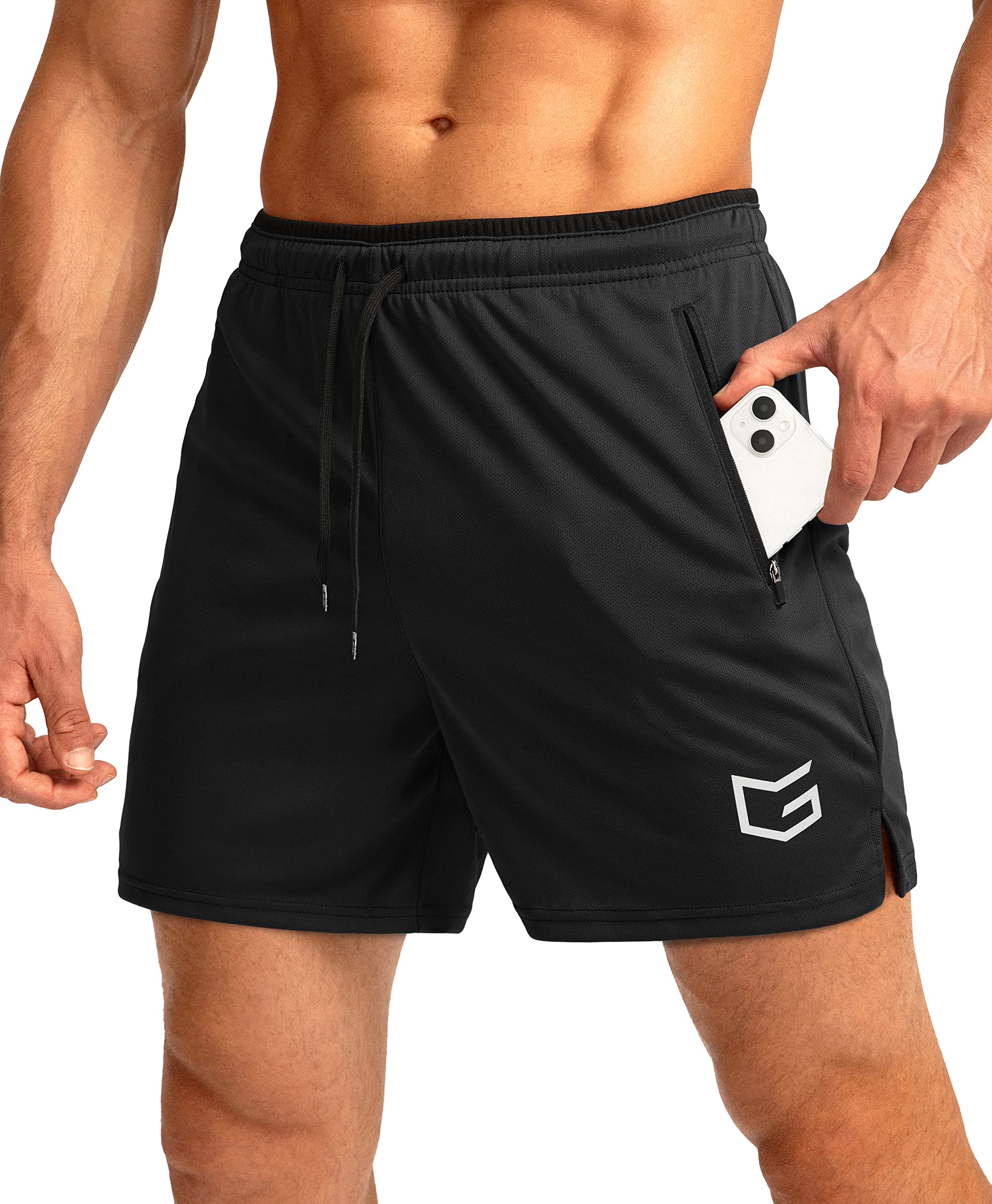 G Gradual Men's Gym Workout Shorts Zipper Pockets 5" / 7" Quick Dry Breathable R