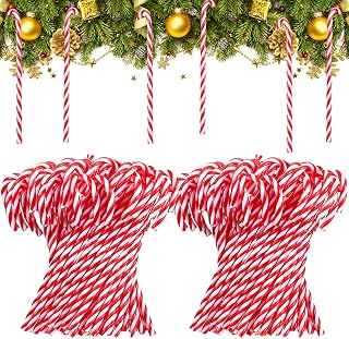 Jetec 300 Pcs Christmas Plastic Candy Cane Ornament 5.9 Inch, Red and White