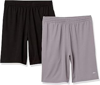 Amazon Essentials Men's Athletic Basketball Gym Shorts, Breathable Moisture Wicking, Loose-Fit Performance Tech, Pack of 2