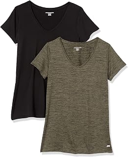 Amazon Essentials Women's Active Quick-Dry Tech-Stretch Short-Sleeve Sports, Gym And Workout Running Tops, Multipacks