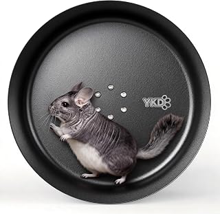 15" Aluminum Alloy Silent Chinchilla Exercise Wheel | Noiseless Running Wheel for Chinchilla, Rat, Hedgehogs, Squirrels and Small Pets (Black)