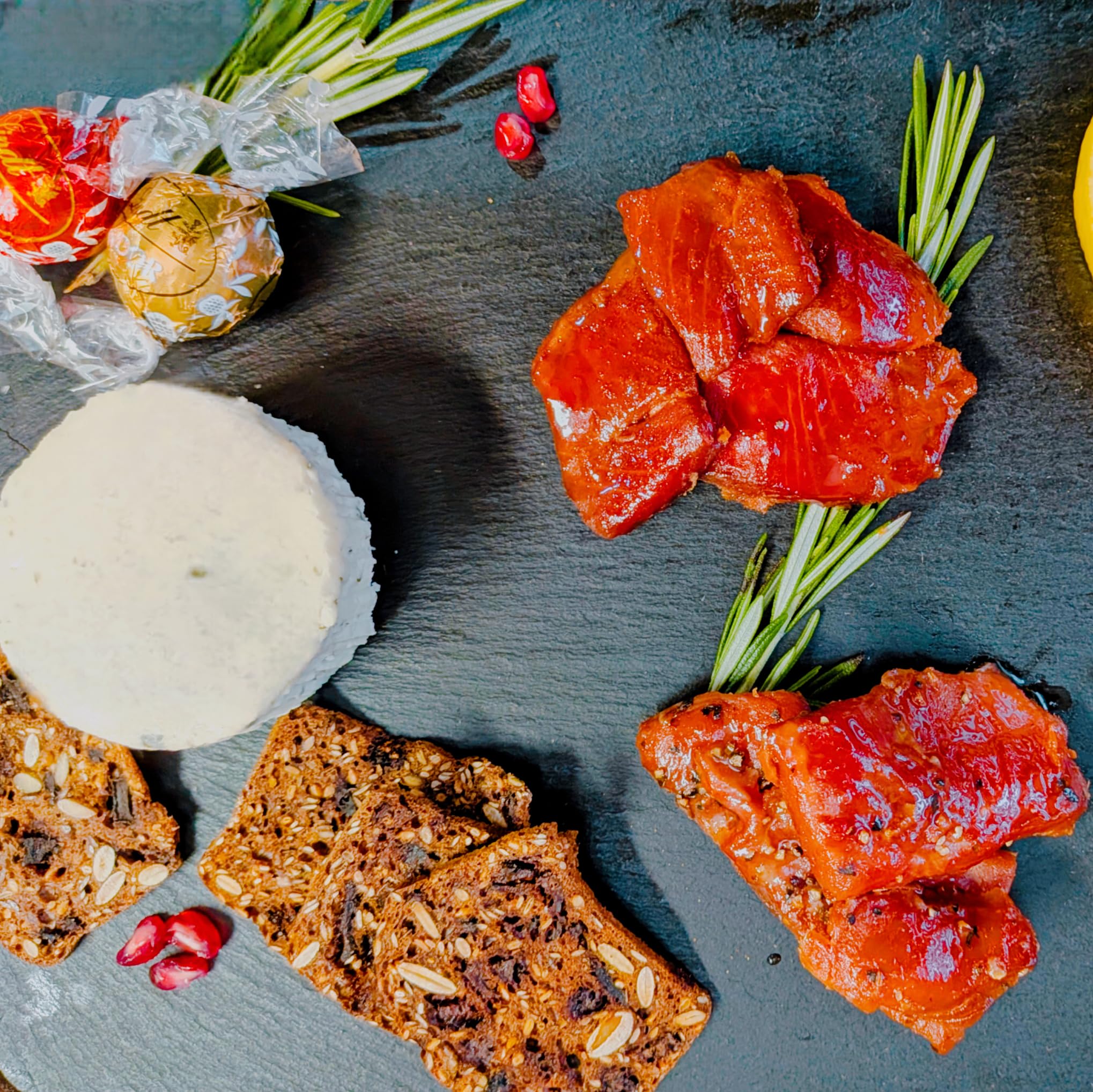 Smoked Salmon Holiday Sampler Gift Box – Wild Sockeye Maple Nuggets, Pepper Nugg