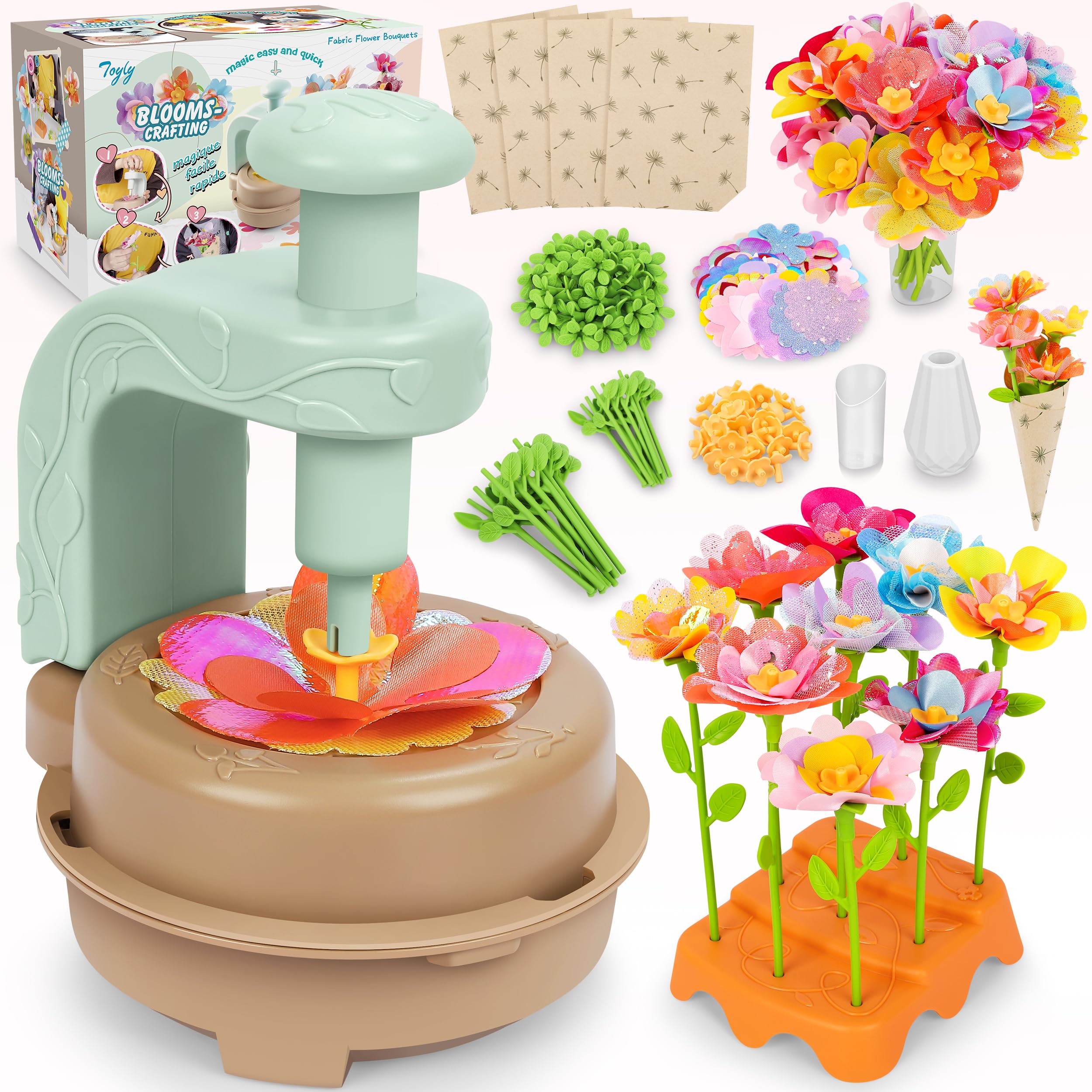 DIY Fabric Flower Bouquet Craft Kit, Educational Toy Gift Girls Toddlers 4+ | Fl