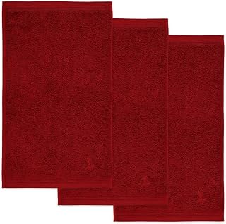 Möve Superwuschel Hand Towels 30 x 50 cm 100% Cotton Ruby Red Set of 3