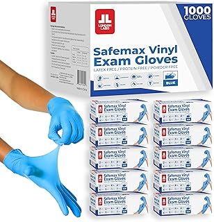 London Labs Synthetic Vinyl Exam Gloves Powder-Free, Latex-Free, Disposable, Ultra-strong, Food Safe, Healthcare, Cleaning