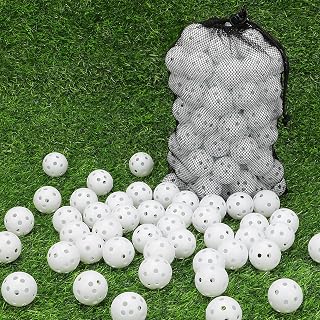 Coopay 50/100/200 Pack Practice Golf Balls, 42mm Plastic Golf Training Balls with a Drawstring Bag Hollow Sports for Swing Practice Driving Range Backyard Home Indoor Outdoor Use