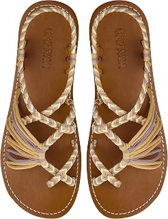 Capana Woven Women's Flat Sandals - Strappy Braided Sandals, Beach Sandals for Women Dressy Summer, Rope Bohemian Sandals, Spring Casual Womens Shoes, Comfy Boho Flats for Teen Girls – Banyan