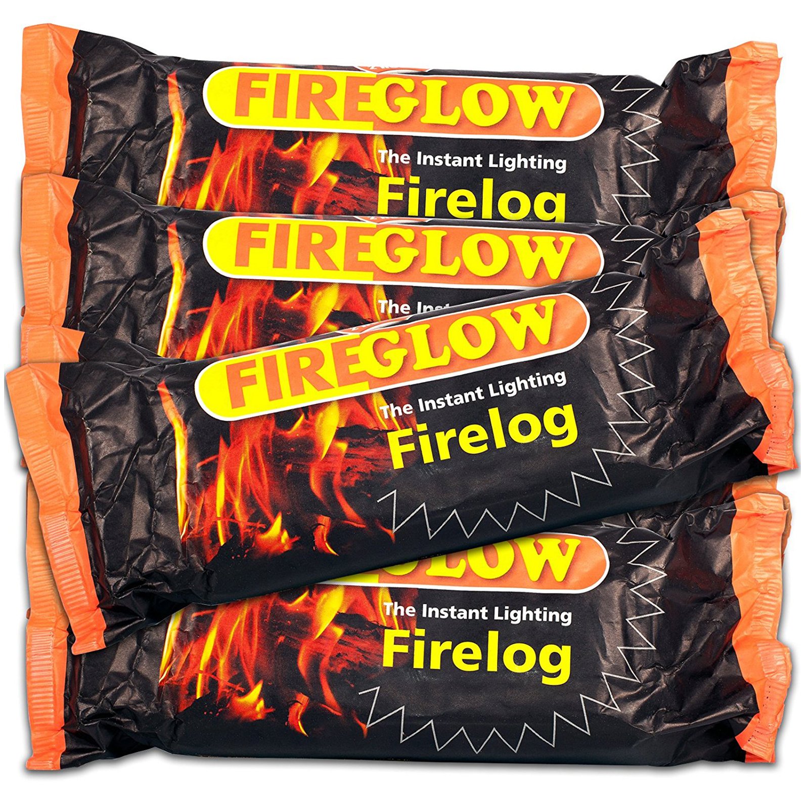 FIREGLOW 15 x Instant Lighting Firelog, Unflavored, Burns for up to 90 Minutes, 