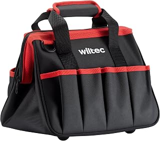 Wiltec Tool Bag 30 x 23 x 25 cm up to 20 kg, Tool Bag 9 Compartments, Work Bag with Shoulder Strap, Transport Bag, Water-Resistant