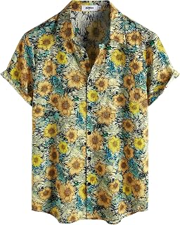 VATPAVE Mens Casual Hawaiian Shirt Short Sleeve Button Down Beach Shirts