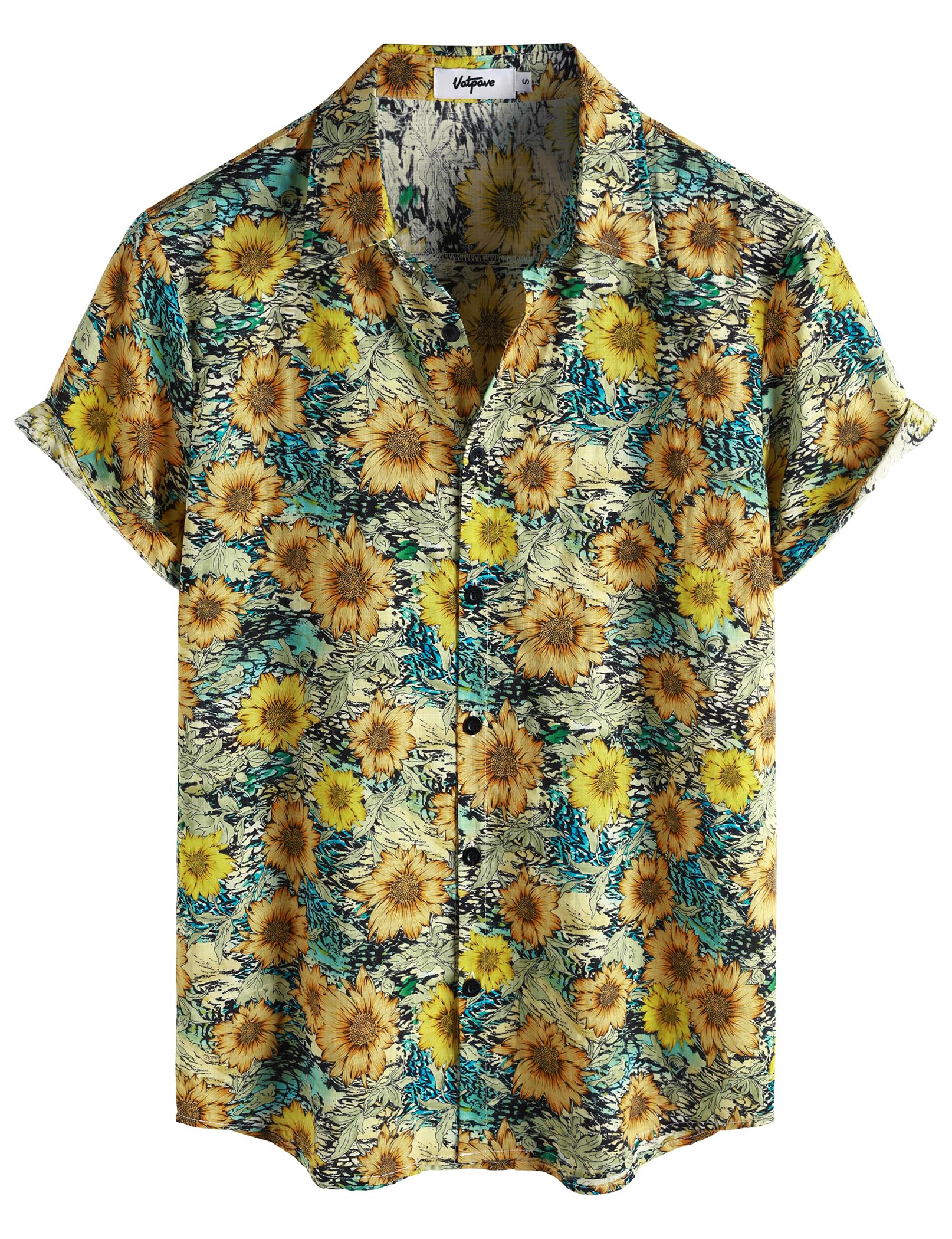 VATPAVE Mens Casual Hawaiian Shirt Short Sleeve Button Down Beach Shirts