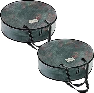 VENO 2 Pack Summer Wreath Storage Container, 36 Inch Clear Wreath Bag, Spring, Christmas Garland Decoration Organizers with Zipper and Durable Handles (Clear, 36"-2 Pack)
