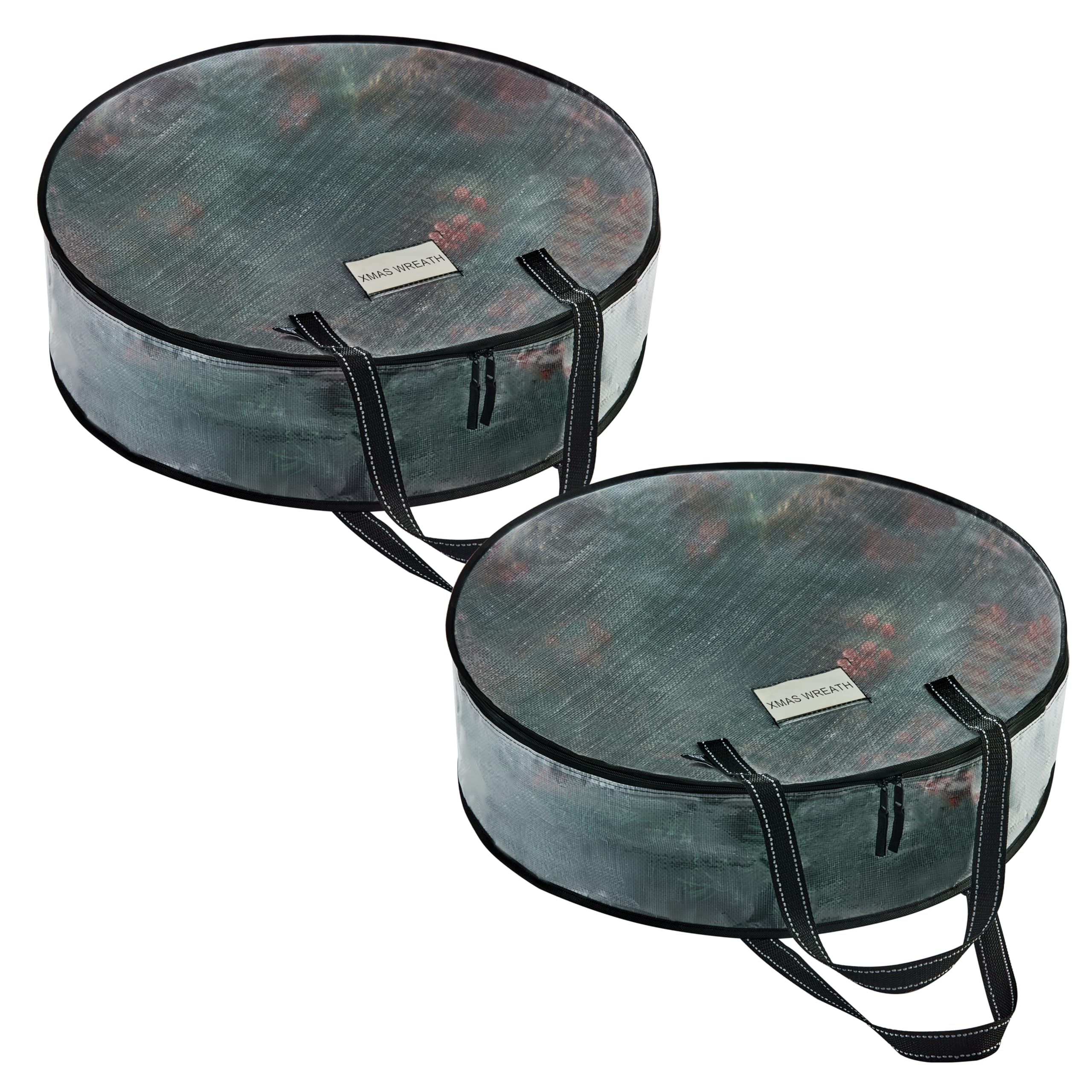 VENO 2 Pack Summer Wreath Storage Container, 36 Inch Clear Wreath Bag, Spring, C