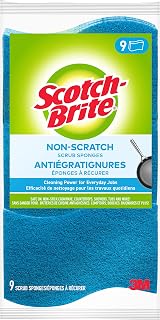 Scotch-Brite Scrub Sponge, 9 Pack, Non Scratch, Multipurpose Sponges for Dishes ,Garage,Outdoor, Kitchen
