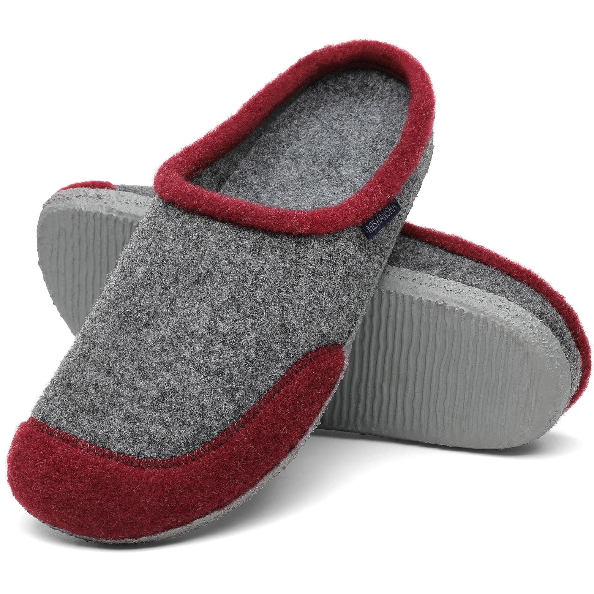 Mishansha Women's Men's Winter Felt Slippers House Slippers 36-47