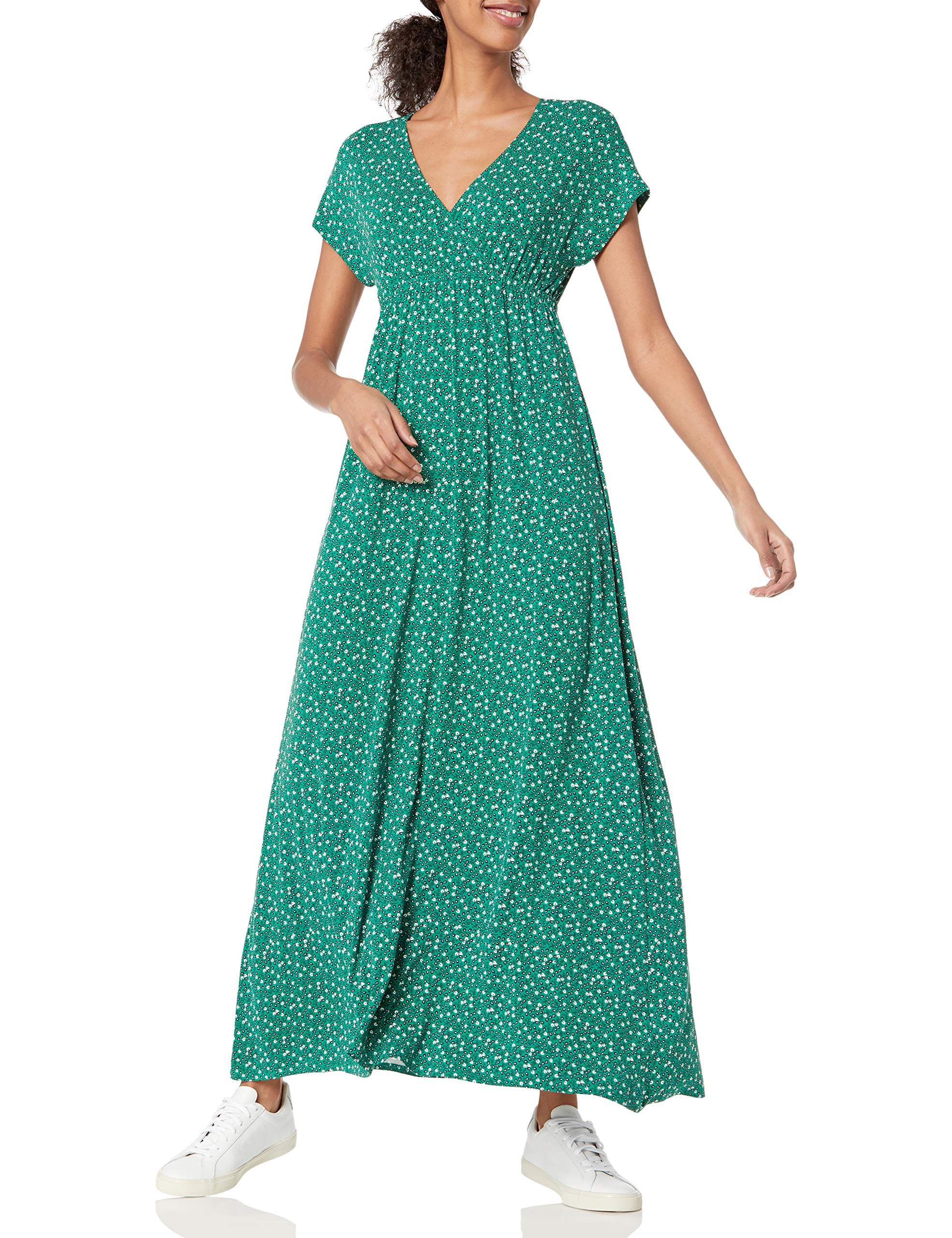 Amazon Essentials Women's Fit and Flare Waisted Jersey Maxi Dress (Available in 