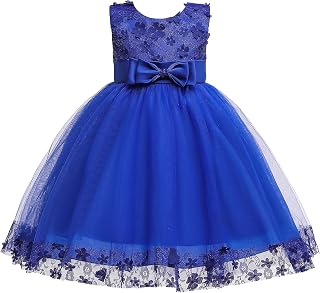 Weileenice Holiday Big/Little Girl Flower Lace A-line Wedding Party Dresses Kids Pageant Birthday Formal Dress