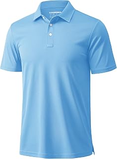 MAGCOMSEN Men's Polo Shirts 3 Buttons Casual Work T Shirts Quick Dry Short Sleeve Golf Shirt Pique Jersey Outdoor Performance
