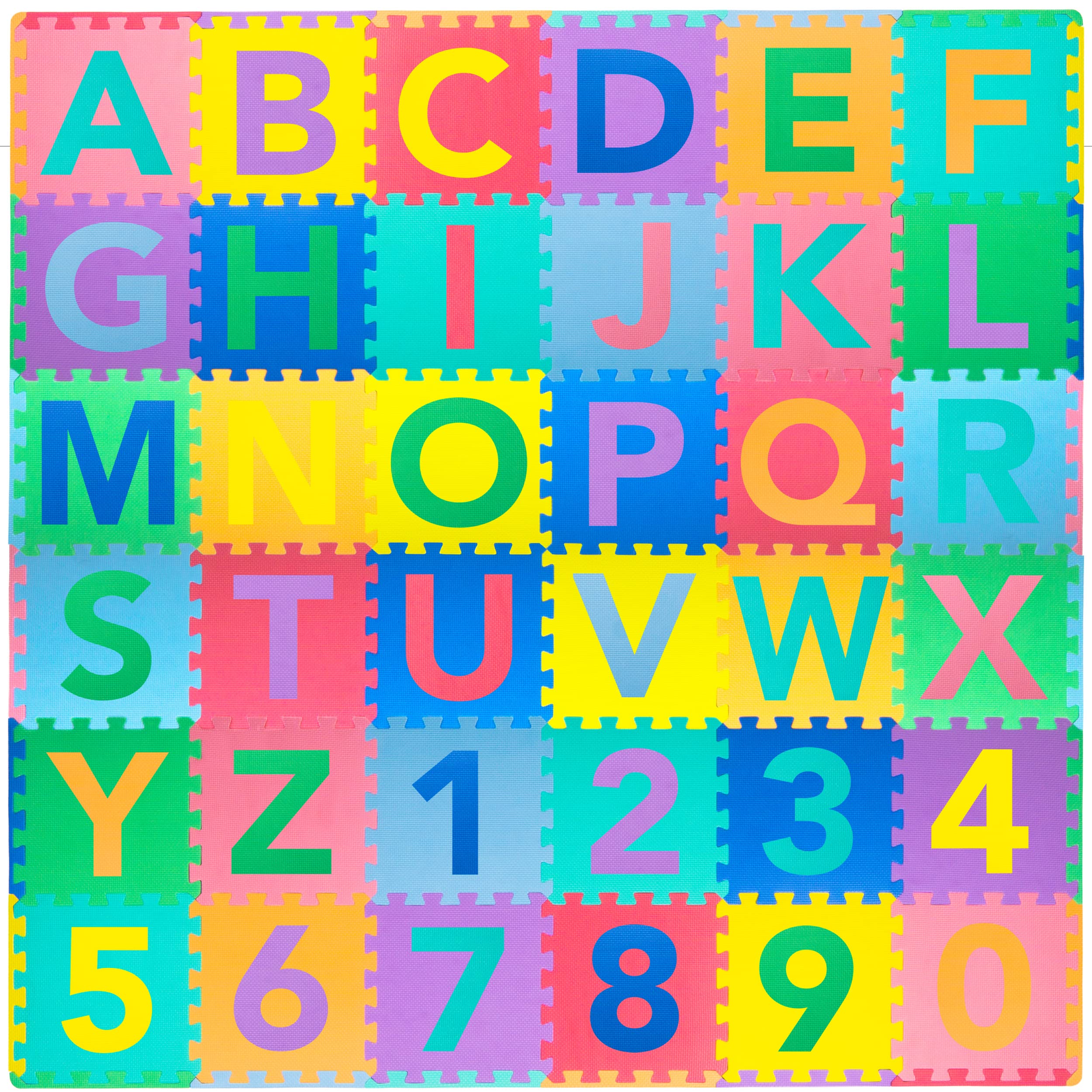 ProSource Kids Foam Puzzle Play Mat with Alphabet, Numbers, Shapes & Colors, 36 