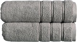 Christy Antalya Large Bath Towels | Set of 2 | 100% Turkish Cotton | 600GSM | Soft Plush Luxury Towel Set | 70cm x 125cm | Quick Dry | Storm Grey