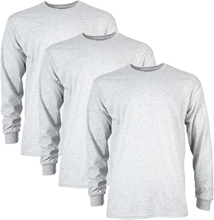 Gildan Men's Ultra Cotton Long Sleeve T-Shirt, Style G2400, Multipack, Ash Grey (3-Pack), 3X-Large